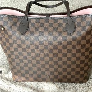 🎀LV Neverfull MM Damier Ebene Rose Ballerine🎀